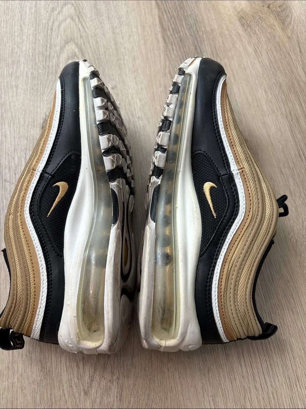 Nike Air Max 97 Metallic Gold Black White GS Size 5.5Y athleisure school sports